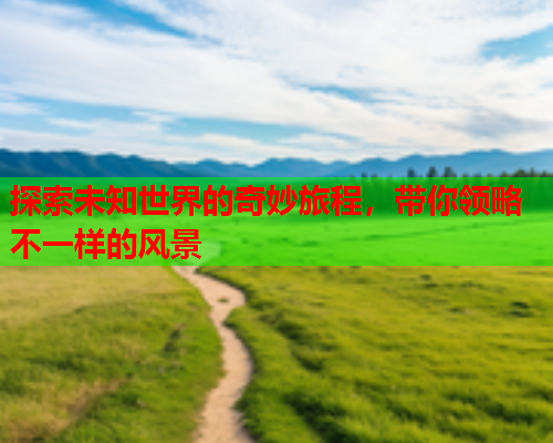 探索未知世界的奇妙旅程，带你领略不一样的风景